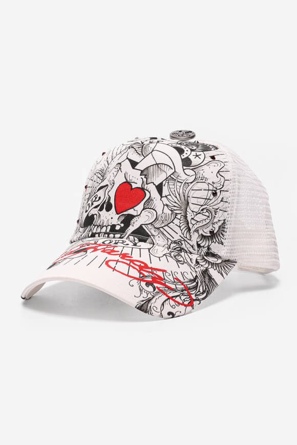 Ed Hardy Death Or Glory Trucker Cap / Snapback - Coconut Milk Einheitsgroesse Damen