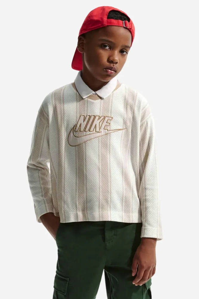 Nike Mesh Langarmshirt - Light Orewood Brown M Kids