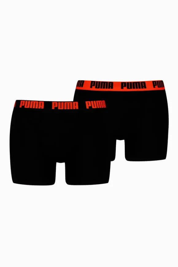Puma Doppelpack Boxershorts - Black + Orange L Herren
