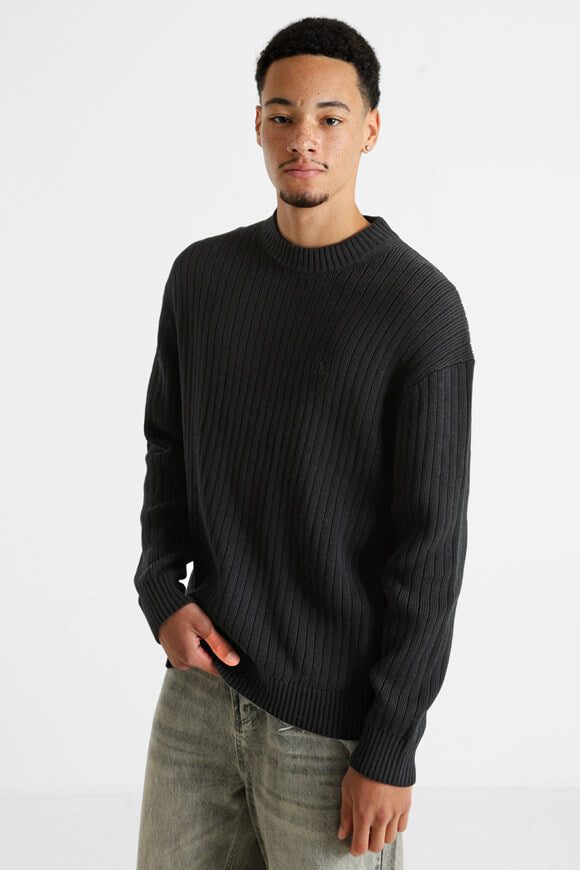 Calvin Klein Jeans Gerippter Strickpullover - Black M Herren