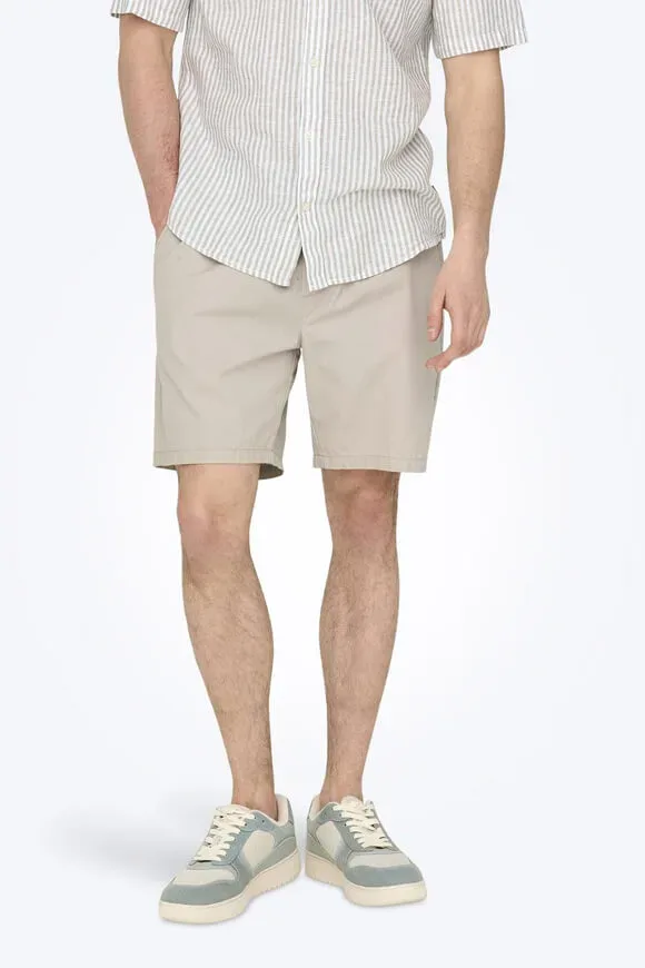 Only & Sons ONSTEL Stoffshorts - Silver Lining S Herren