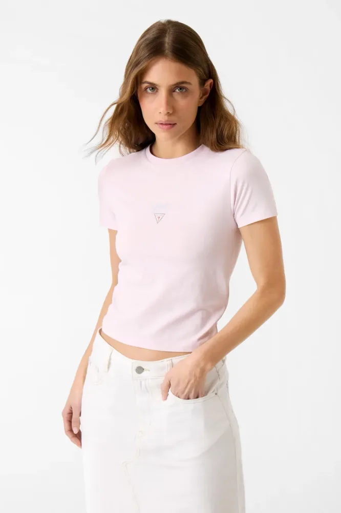 Guess Jeans Crop T-Shirt - Summer Lilac S Damen