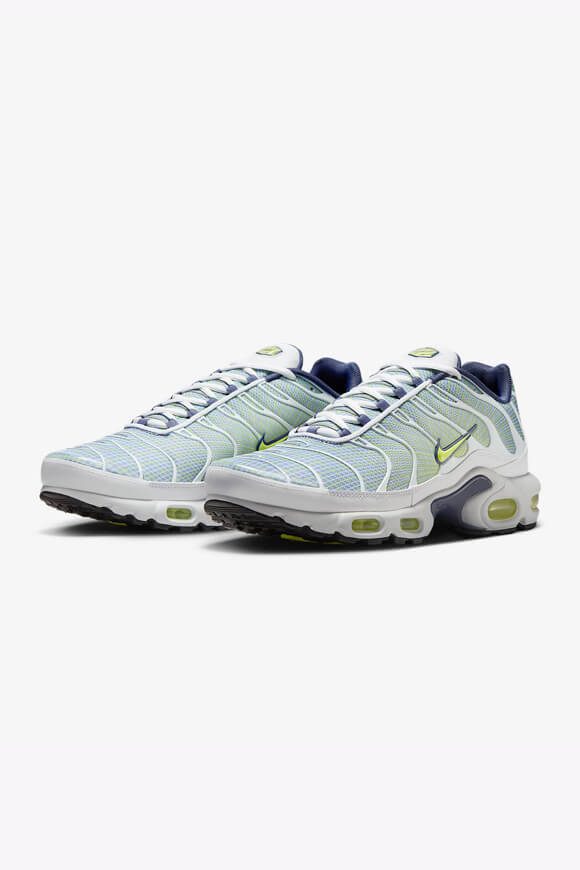 Nike Air Max Plus Sneaker - Pebble Grey + Lime + Steel + White EU44 Herren