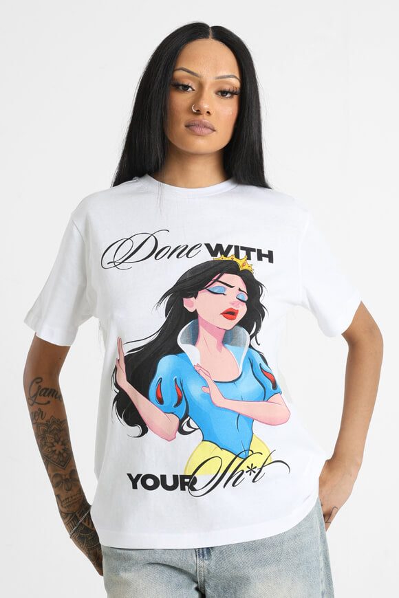 Miss Tee Done With Your Sh*t Oversize T-Shirt - White M Damen