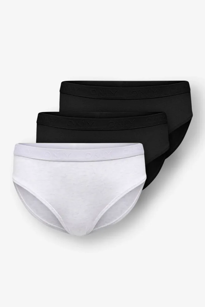 Only KOGLOLA Dreierpack Pantys - Light Grey + Black 158-164 Kids