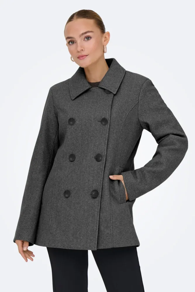 Only ONLBLAKE Mantel - Dark Grey Melange M Damen