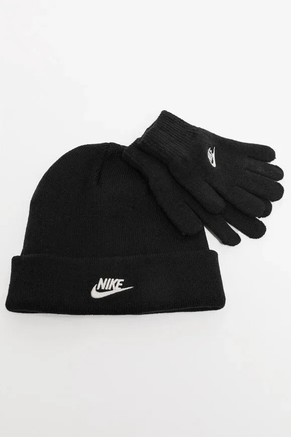 Nike Kids Set: Beanie und Handschuhe - Schwarz Einheitsgroesse