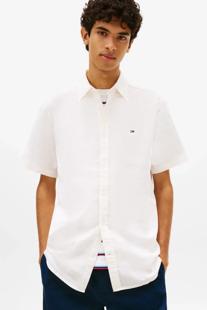 Tommy Jeans - Hemd, kurzarm, für Herren, Ecru, Größe M