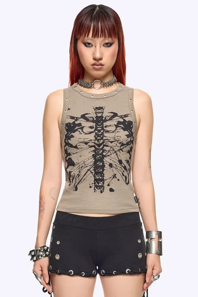 Minga London Under The Skin Crop Tanktop - Taupe XS Damen