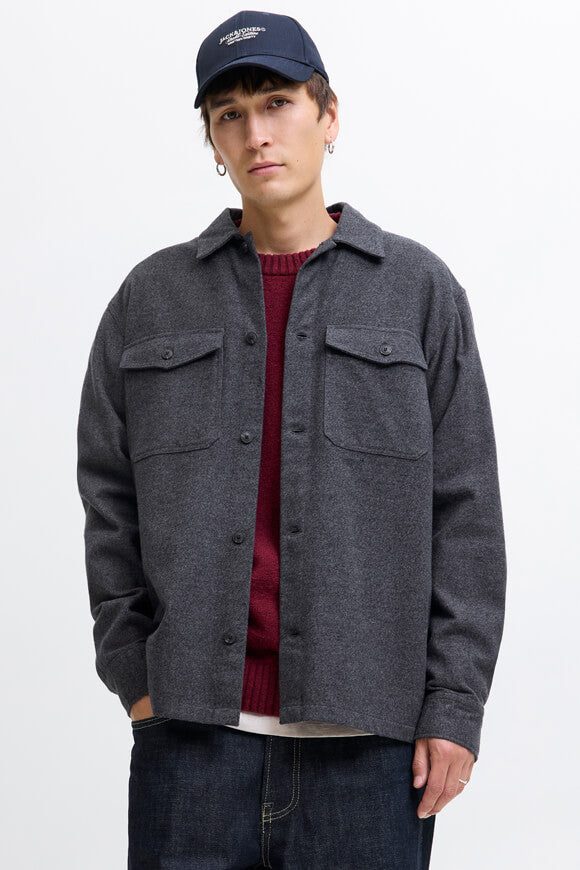 Jack & Jones JJEPERFECT Overshirt - Dark Grey Melange L Herren