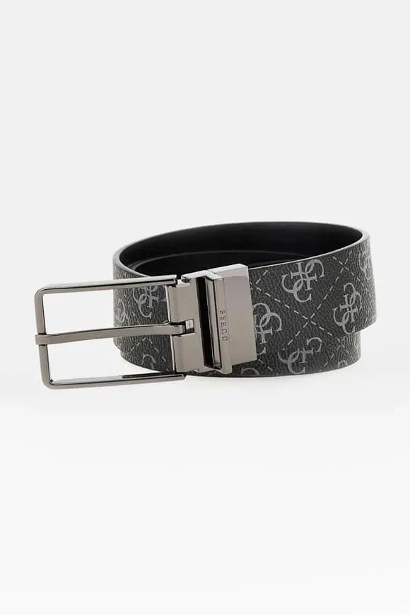 Guess Agueda Wendbarer Ledergürtel - Black M Herren