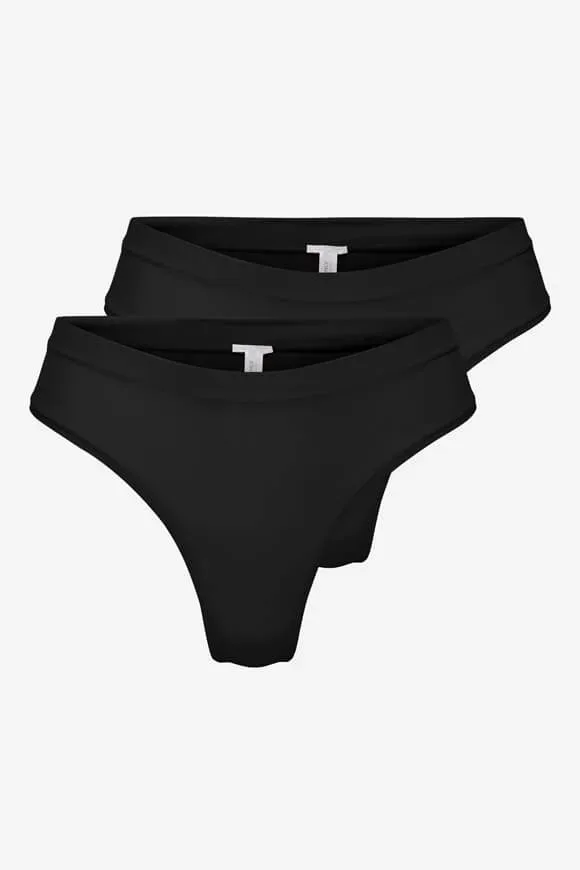 Only ONLPEACHY Doppelpack Strings - Black S Damen