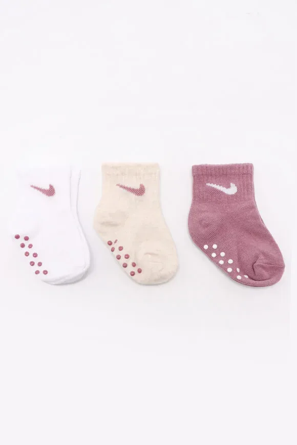 Nike Dreierpack Anti-Rutsch Baby Socken - Plum Dust EU16-17