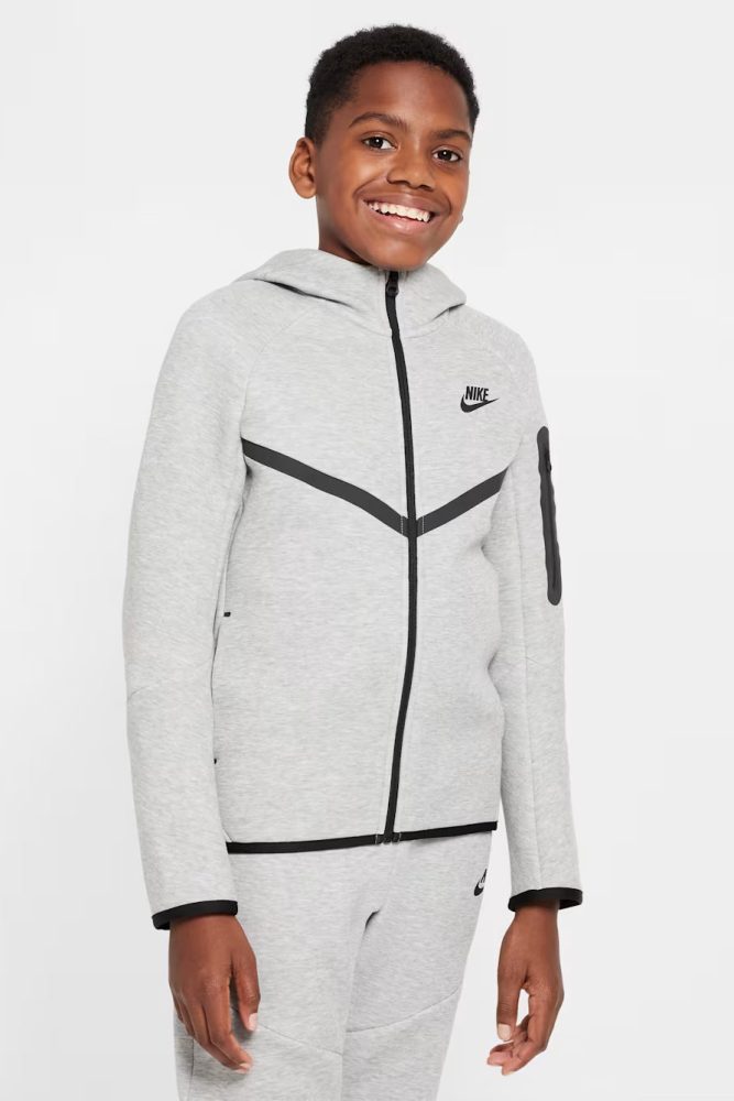 Nike Sportswear Tech Fleece Kapuzensweatjacke - Light Grey Heather M Kids