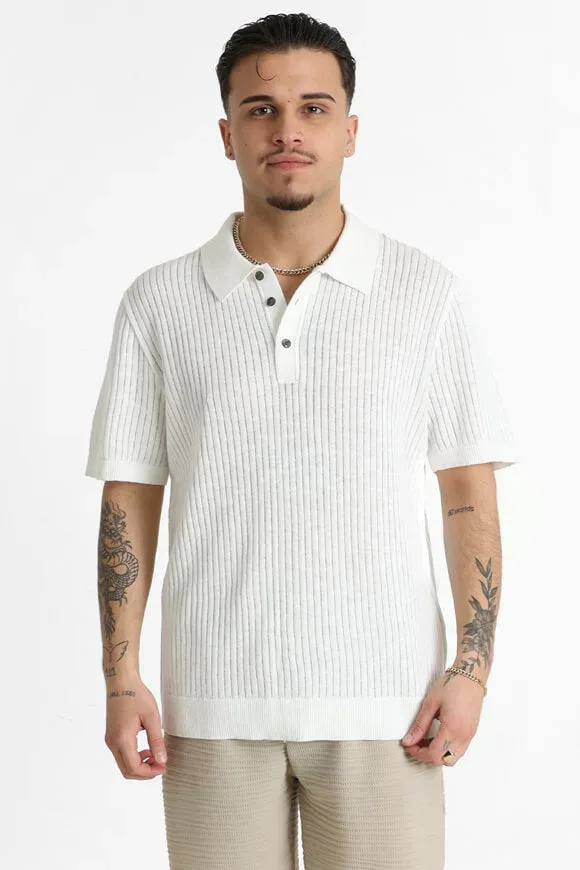 Jack & Jones JPRBLAKIAN Strick Poloshirt - Cloud Dancer XS Herren