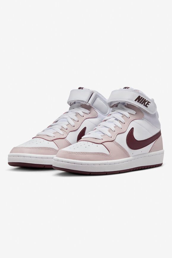 Nike Court Borough 2 Sneaker - White + Platinum Violet + Burgundy Crush EU37.5 Kids