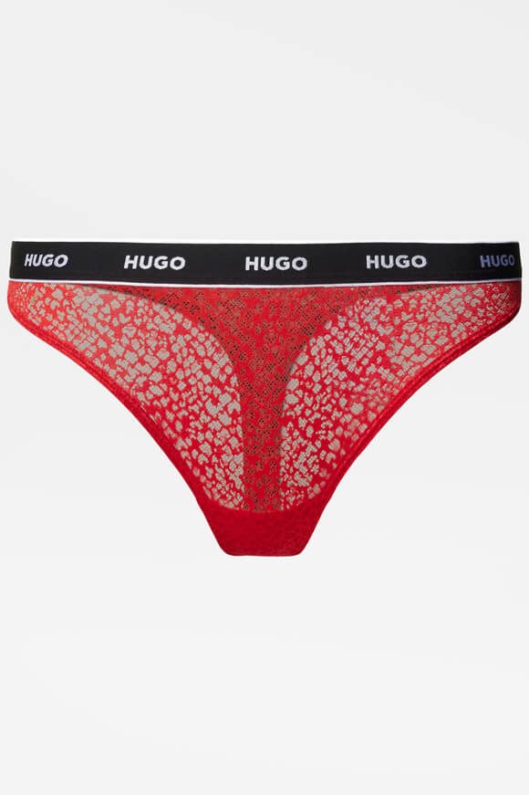 Hugo Red Spitzen String - Bright Red S Damen