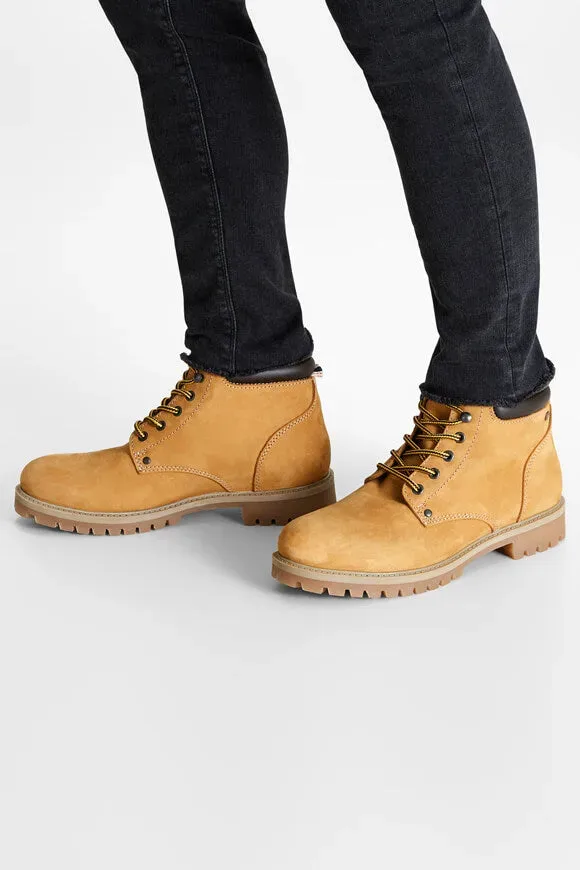 Jack & Jones JFWStoke Leder Schnürstiefelette - Honey EU41 Herren
