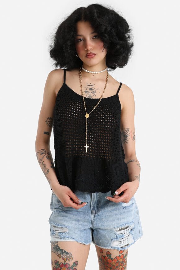 Only ONLMARY Häkel Top - Black S Damen