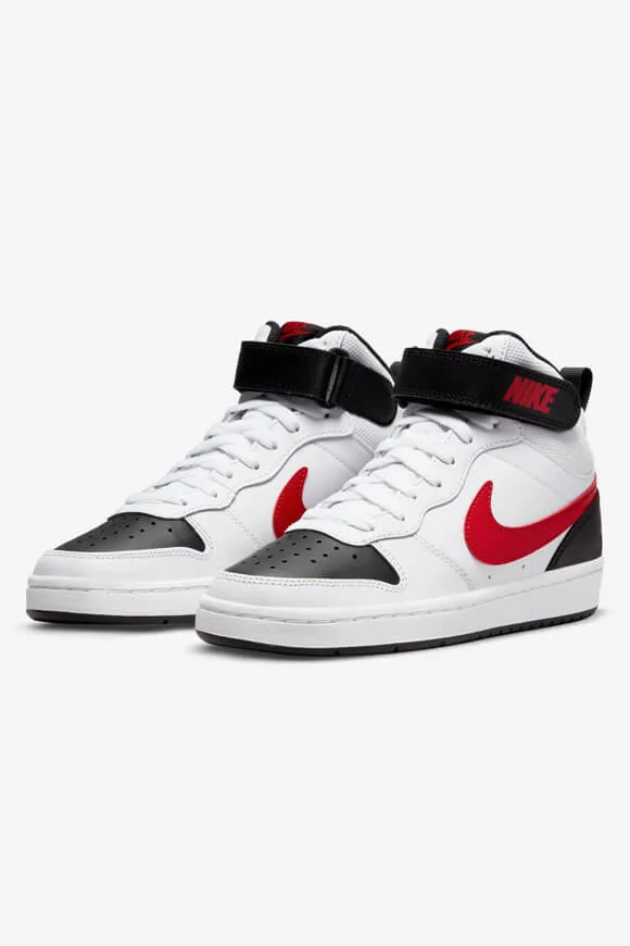 Nike Court Borough 2 Sneaker - White + University Red + Black EU40 Kids