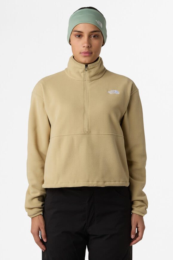 The North Face Glacier Crop Fleece Sweater - Khaki Stone XS Damen