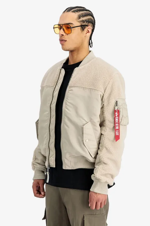 Alpha Industries Sherpa Bomberjacke - Organic Beige L Herren