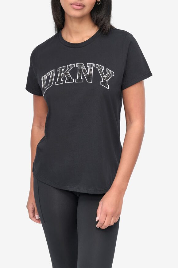 DKNY Arched Varsity T-Shirt - Black S Damen