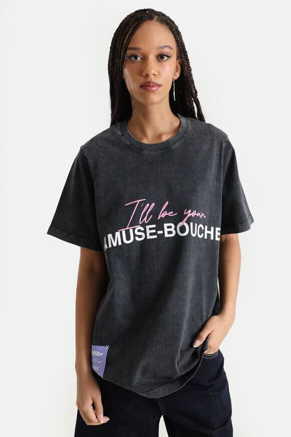 Pica Pica Oversize T-Shirt - Washed Black L Damen