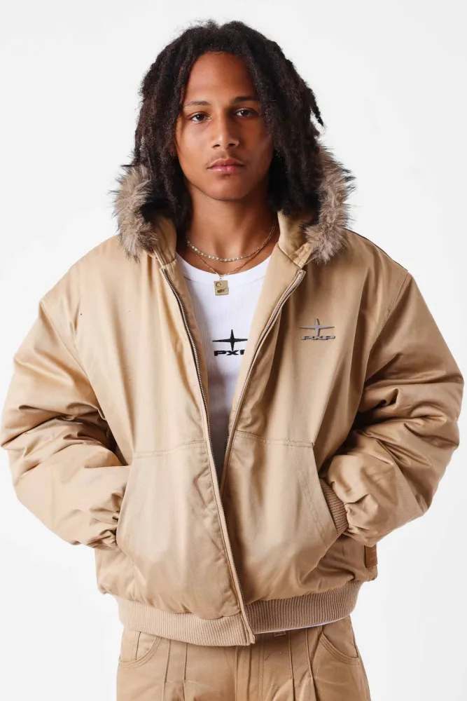 Project X Paris Wattierte Jacke - Beige S Herren