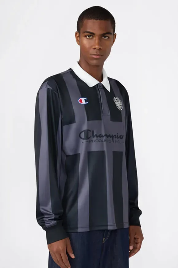 Champion Oversize Langarmshirt - Black + Anthracite M Herren