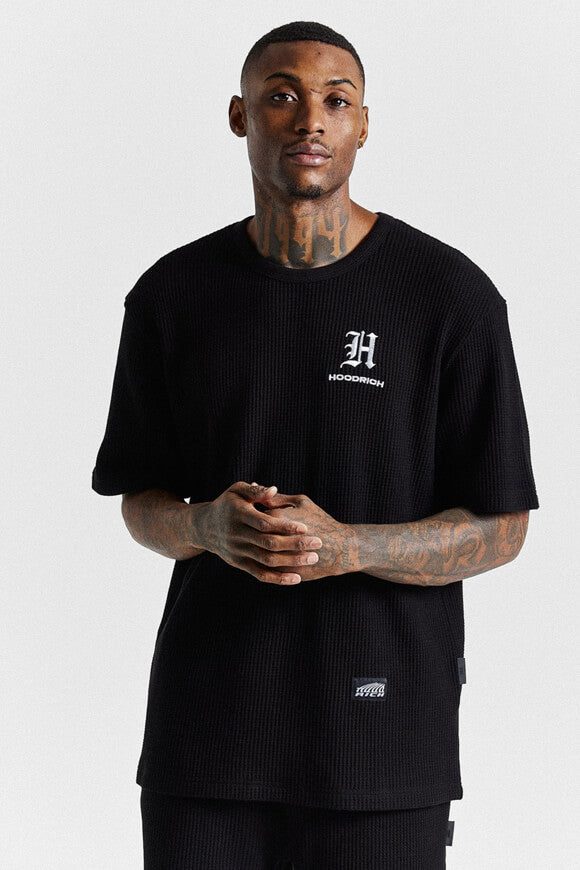 Hoodrich T-Shirt aus Waffelstoff - Black + White M Herren