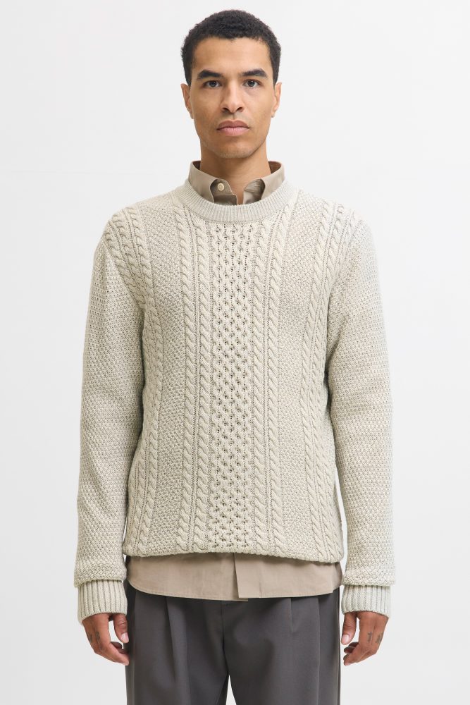 Jack & Jones JJPAUL Strickpullover - White Melange S Herren