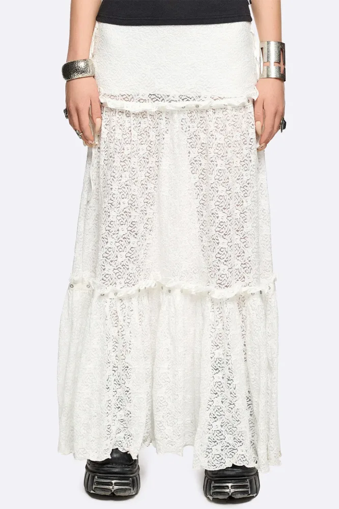 Minga London Alice Lace Maxi Spitzenrock - Offwhite M Damen