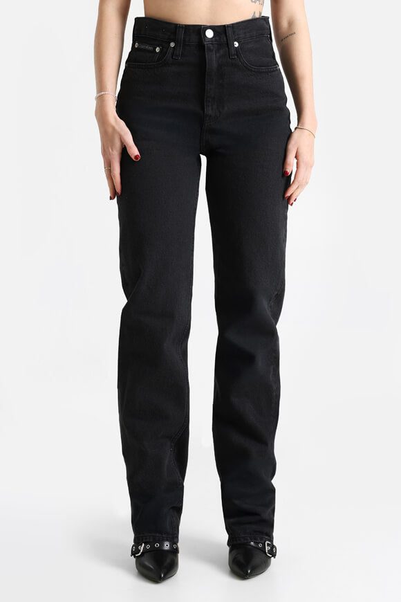 Calvin Klein High Rise Straight Jeans L34 - Denim Black 26/34 Damen