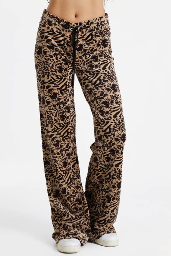Juicy Couture Lisa Samt Flare-Hose - Botanical Brown XS Damen