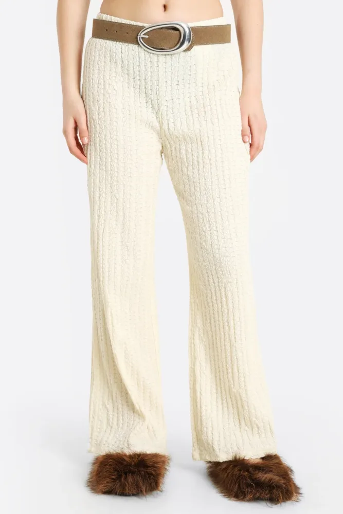 Only ONLELLA Strukturierte Wide Leg Hose - Birch XS Damen