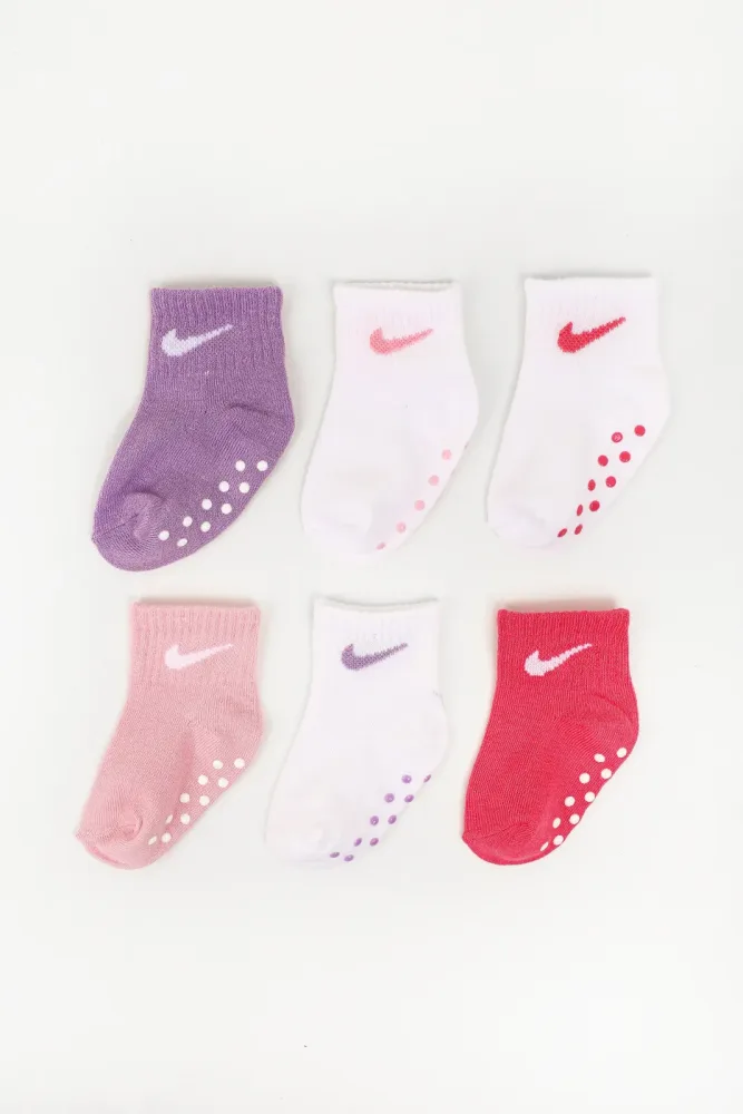 Nike Sechserpack Baby Socken - White + Rose + Lilac EU16-17
