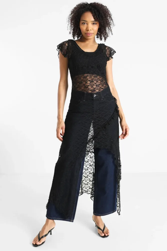 Noisy May NMLACEY Maxi Spitzenkleid - Black XS Damen
