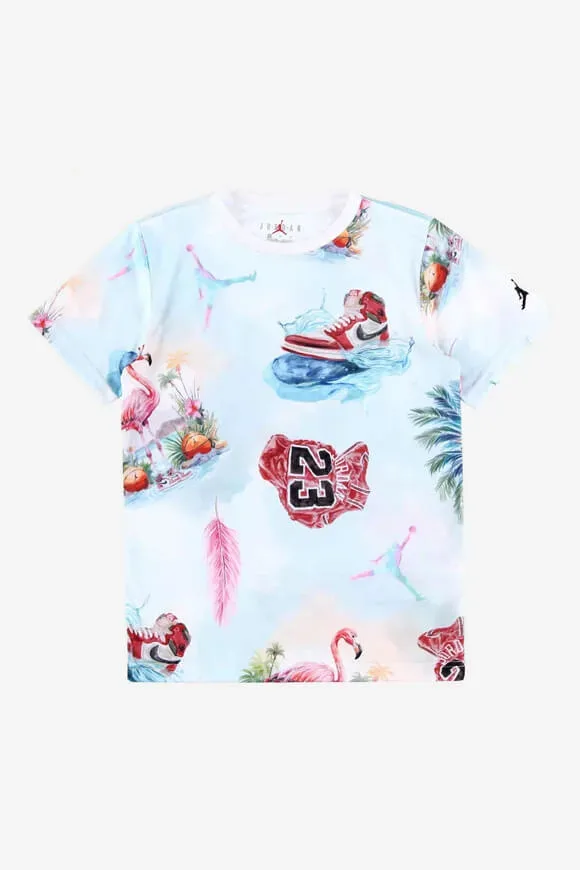 Jordan Jordan Flamingo T-Shirt - White + Multicolor L Kids