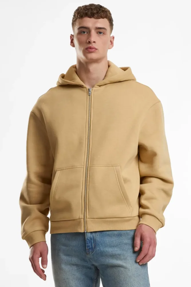 Urban Classics Fluffy Kapuzensweatjacke - Unionbeige S Herren