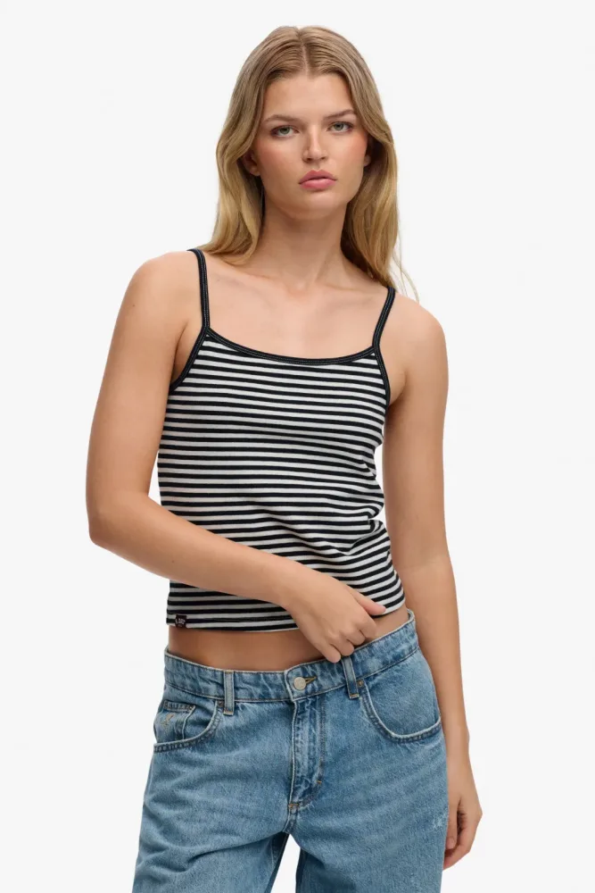 Superdry Crop Trägertop - Eclipse Navy 8/XS Damen