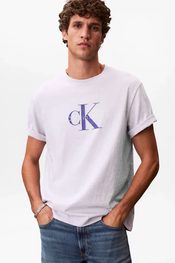 Calvin Klein Jeans T-Shirt - Island Lilac M Herren