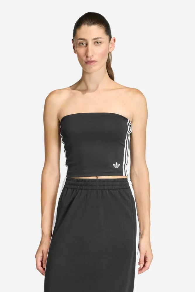 Adidas Originals Bandeau Crop Top - Black + White L Damen