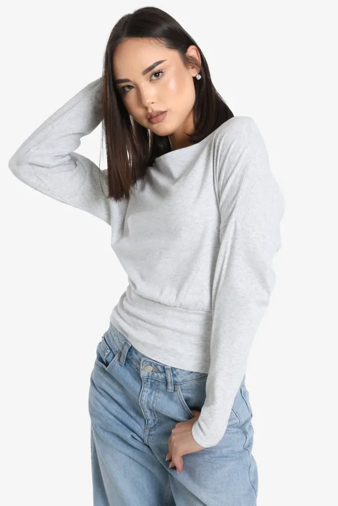 Tally Weijl Langarmshirt - Light Grey Heather XS Damen