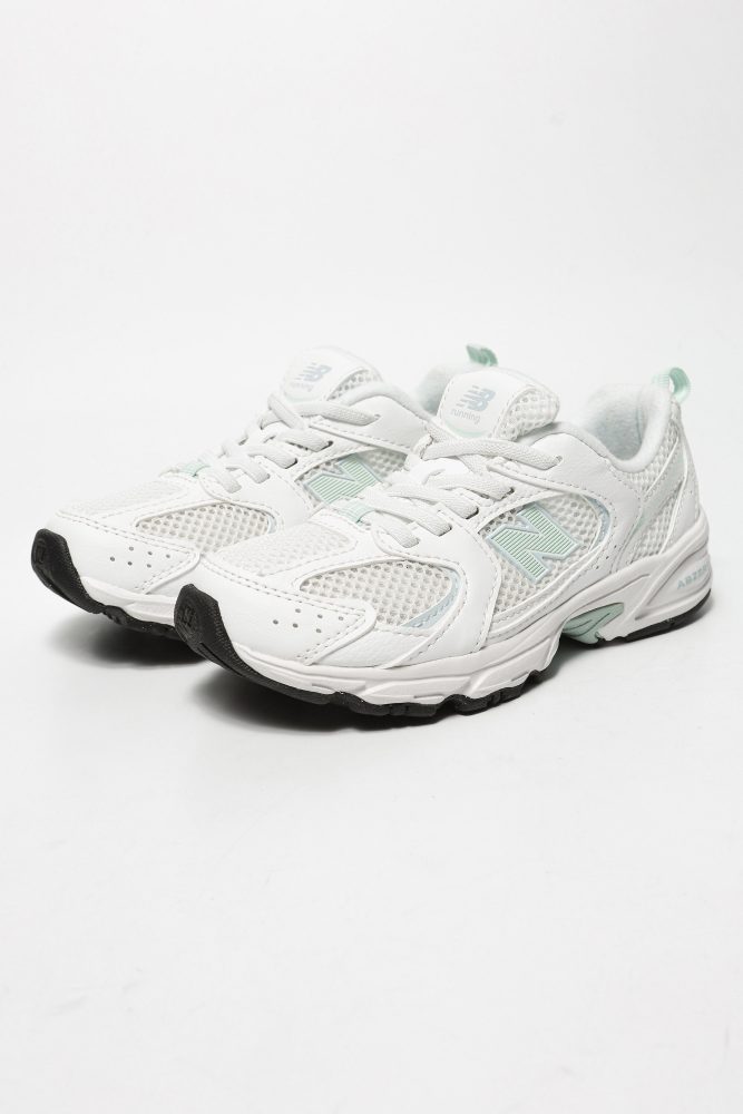 New Balance P 530 Bungee Lace Kids Sneaker - White + Light Green EU30