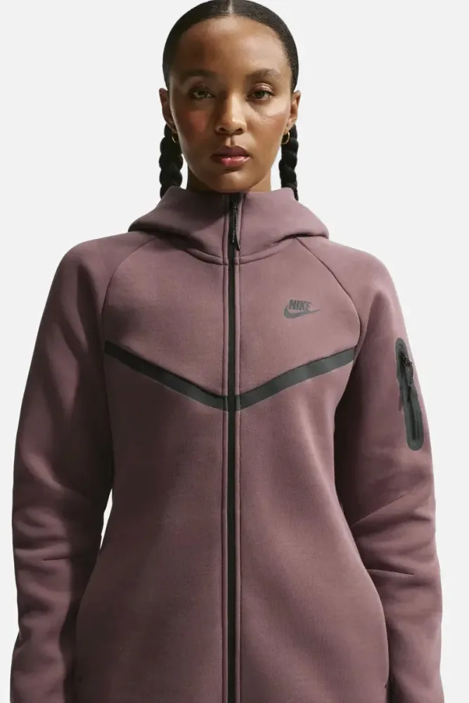 Nike Sportswear Tech Fleece Kapuzensweatjacke - Tattoo + Black M Damen