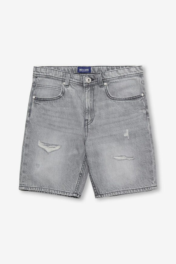 Only & Sons Junior OSJEDGE Jeansshorts - Light Grey 140 Kids