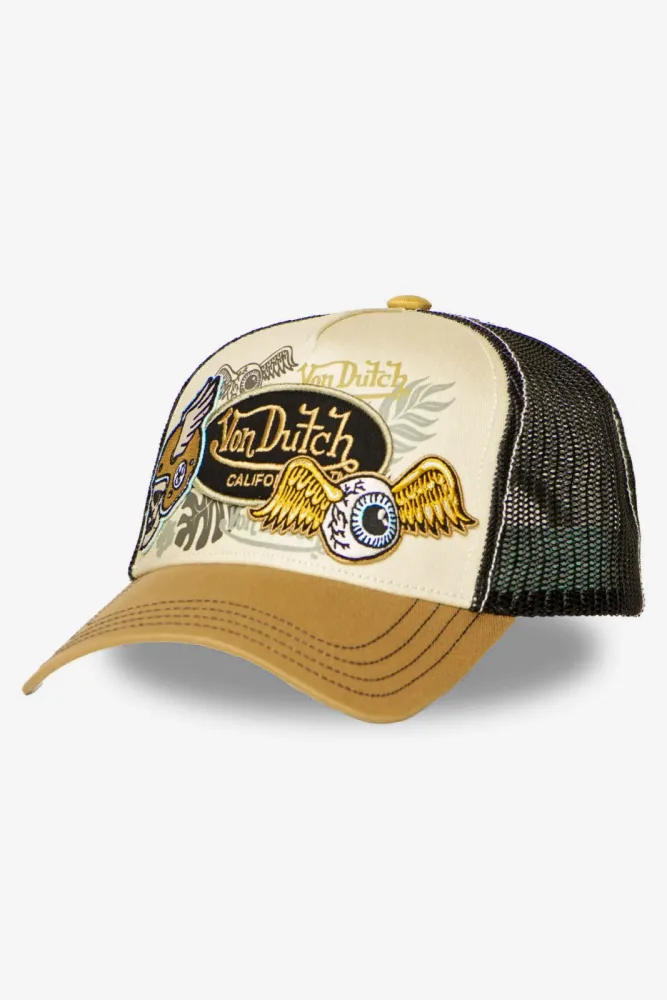 Von Dutch Trucker Cap / Snapback - Beige + Black Einheitsgroesse Herren