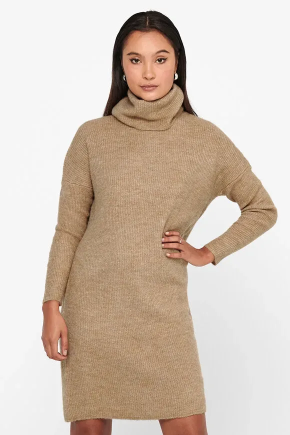 Only Jana Strick-Minikleid - Indian Tan Melange L Damen