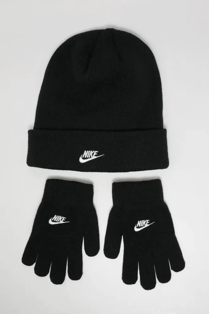 Nike Set: Beanie und Handschuhe - Schwarz Einheitsgroesse Kids